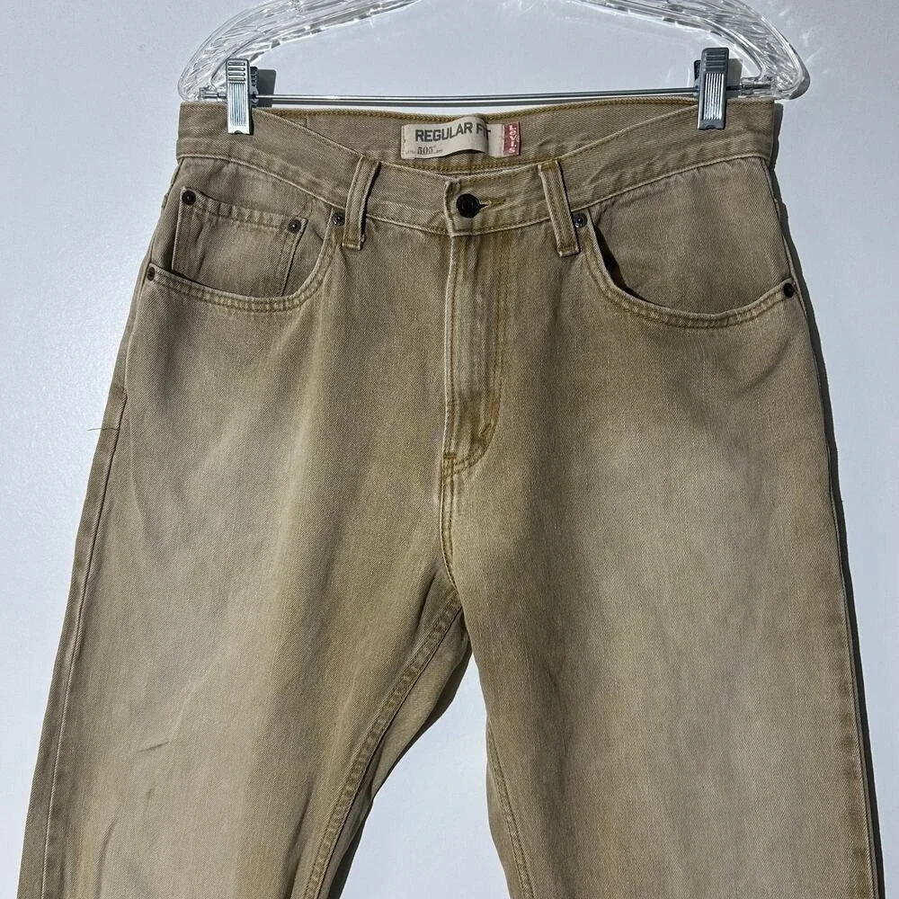 Levis 505 Regular Fit Jeans Mens 34x34‎ Brown Tan Straight Leg Denim Pants M44